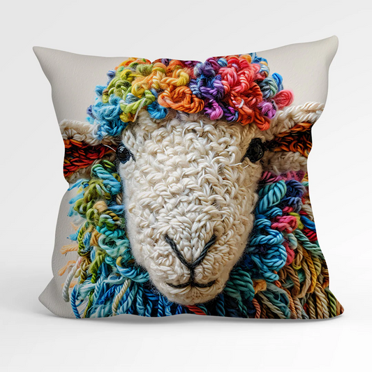 The Woolly Sheep Design Outdoor  Handmade Water Resistant Reversible Cushions