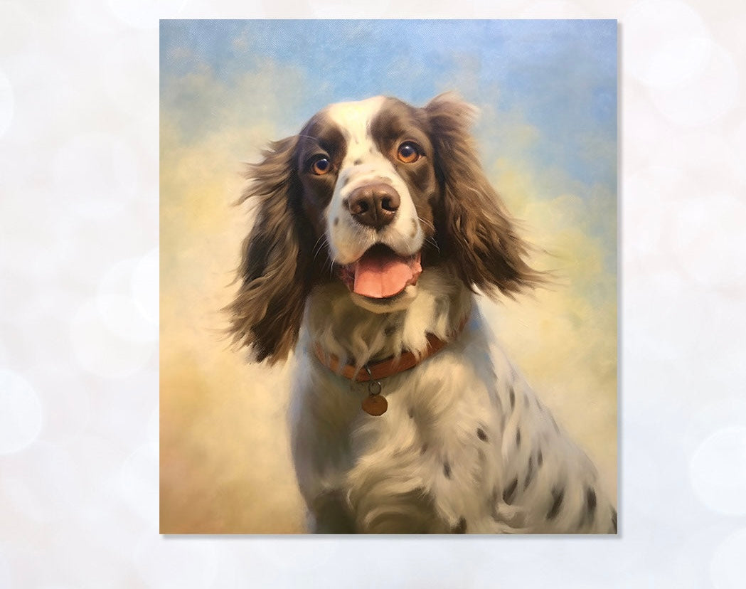 Water Resistant Reusable Handmade Shopping Tote Bag featuring The Spaniel